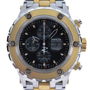 Men's 52mm Invicta Reserve Two Tone Stainless Automatic Cal 7750 Watch Ref 4839!